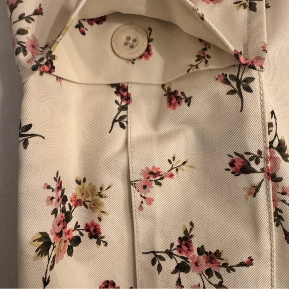 NWT HUF utility cargo pants Ivory floral pattern throughout Mens S bungee hem - Picture 7 of 15